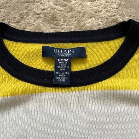 Ralph Lauren Chaps Striped Knit 3/4 Sleeve Rainbow Pullover Sweater Size Medium - Picture 5 of 10